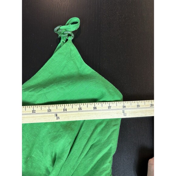 Reiss Esme Wrap Dress Bright Green Size 10 Reiss Linen Dress Bright Green Midi - Picture 12 of 14